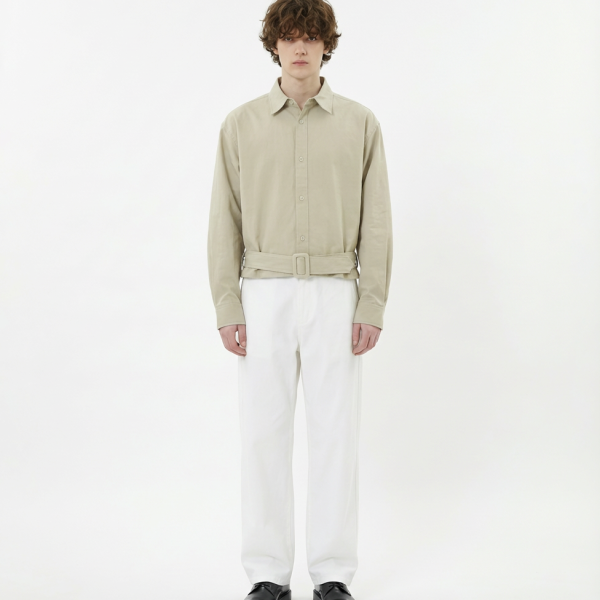 Arno Belted Top-VQR5J013-Sand Kaki