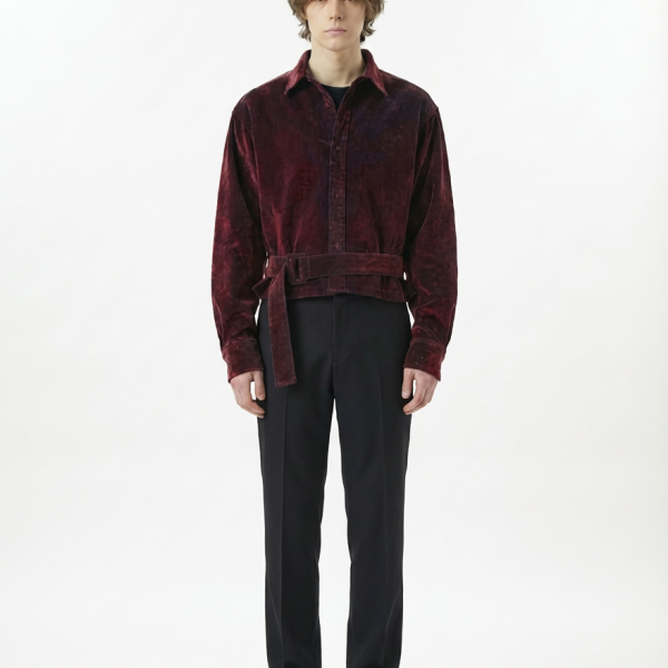 Arno Belted Top-VQR5J013 –Wine Color